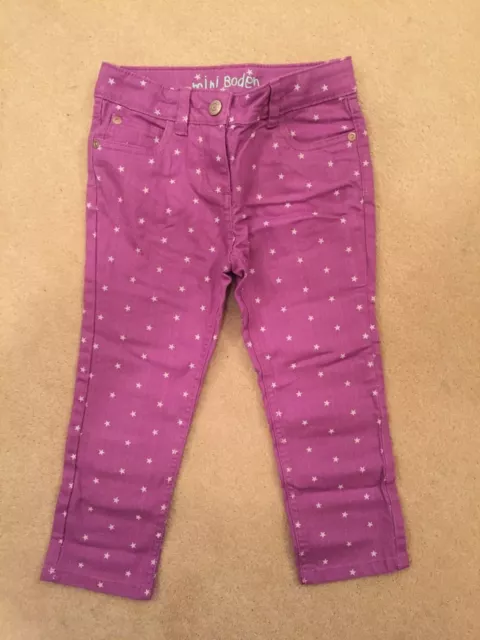BNIP Mini Boden Girls Purple Star Print Ankle Skimmer Jeans - Age 6 Years