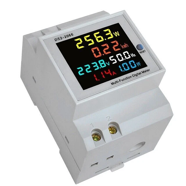 1X(Din Rail AC Monitor 6IN1 40-300V 100A Voltage Current Power Factor Ai
