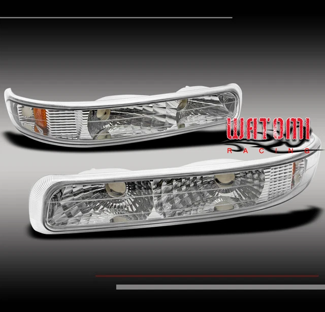 Coolstuffguru Compatible with Chevy Tahoe Silverado GMC Suburban Bumper Parking Lights Black Set
