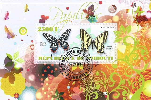 Block 2014 Frayed Butterflies Papillons