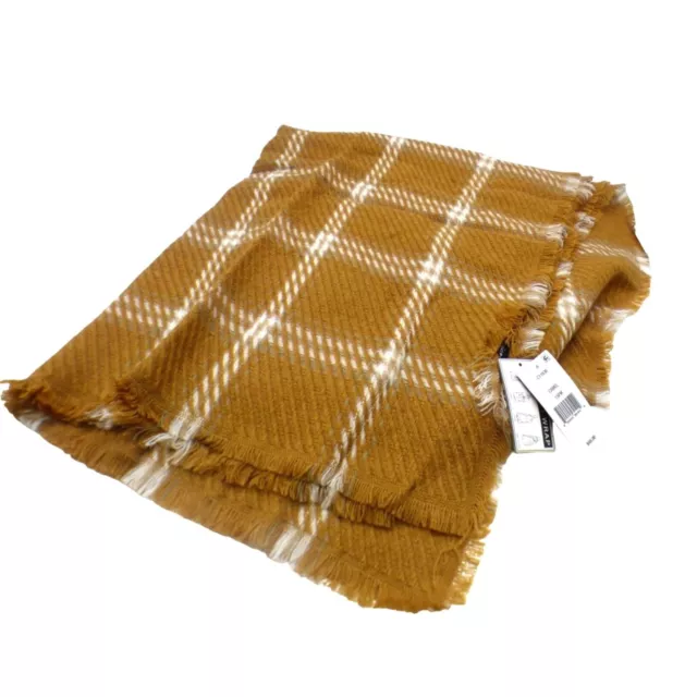 Cejon Heritage Plaid Blanket Scarf, 20”x76”, Camel