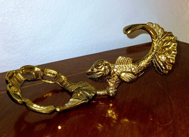 Koi Fish Scales  Solid Brass Soap Dish Frame Ornate Details Wall Mnt