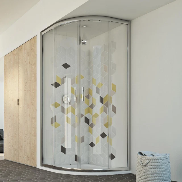 Cabine parois douche coulissante 80x100 Blanc Matt Deco Duo