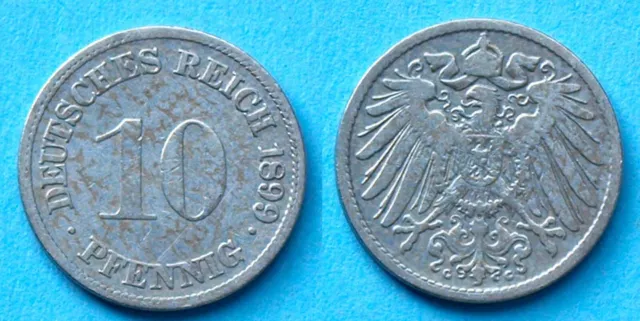 10 Pfennig 1899 G Deutsches Kaiserreich Empire Jäger Nr. 13   (17746