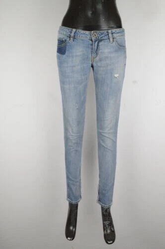 Jeans Guess Taglia W28 IT42 Donna Denim Blu Elasticizzato Woman Jeans Pantalon