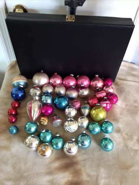 Large Collection Of Vintage Glass Christmas Ornaments Shiny Brite/Poland