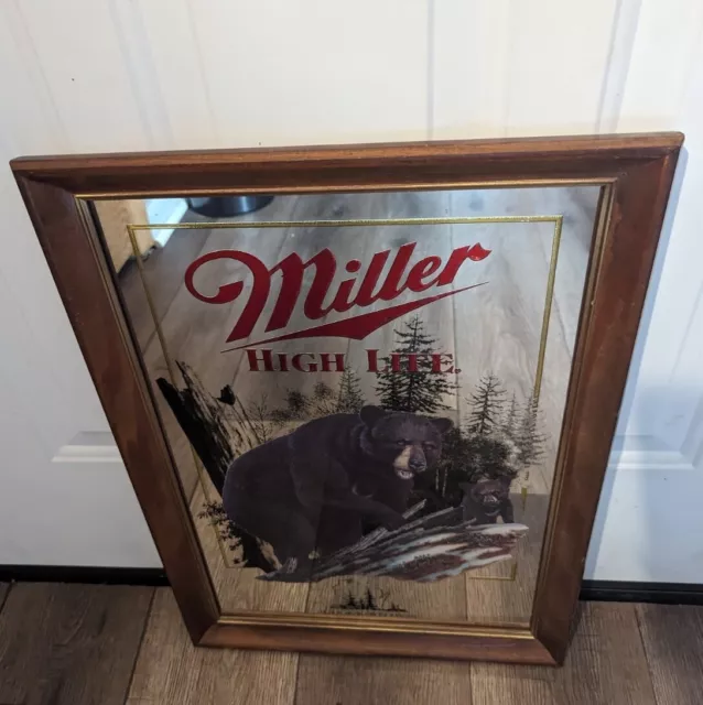 Miller high life Black Bear  Mirror first edition Wildlife series Wisconsin Bar