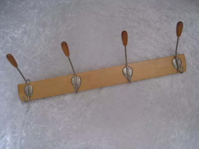 50er 60er Jahre alte Garderobe Hakenleiste 4 Haken Rockabilly Original Vintage