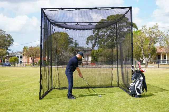 Golf Practice Cage 3m x 3m with Heavy Duty Net & Strong Steel Frame