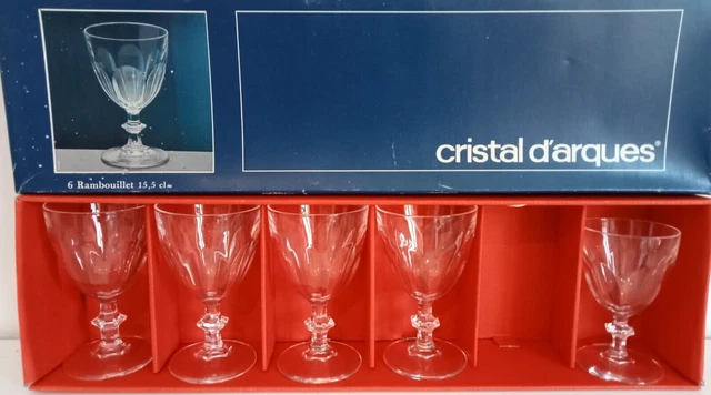 Cristal D'Arques - Boîte De 4 Verres à Pied Rendez-vous 35 Cl - Cristallin Taillé Façon Diamant - Très Résistant Au Lave-vaisselle