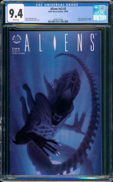 Aliens V2 #2 Cgc 9.4 White Pages Near Mint Alien Predator Unread High Graded Key