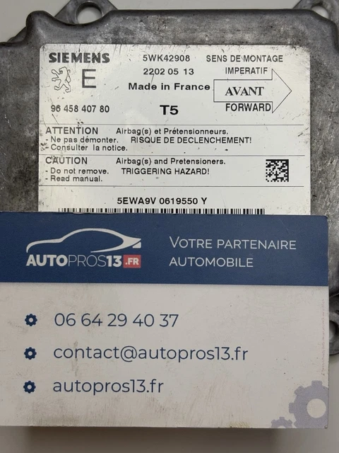 Calculateur Airbag Peugeot 206 - Capteur Latéral Neuf - Pièce Originale Mercedes-Benz