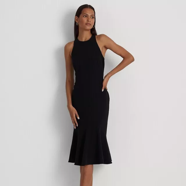 LAUREN Ralph Lauren Black Double-Faced Crepe Sleeveless Dress L133817 Size 6 2