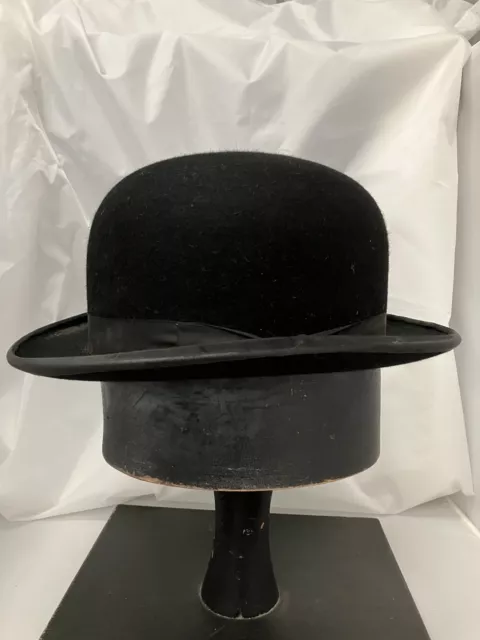 True Vintage Lock & Co. Black Bowler Hat, Size 22”, 6 ?. 2