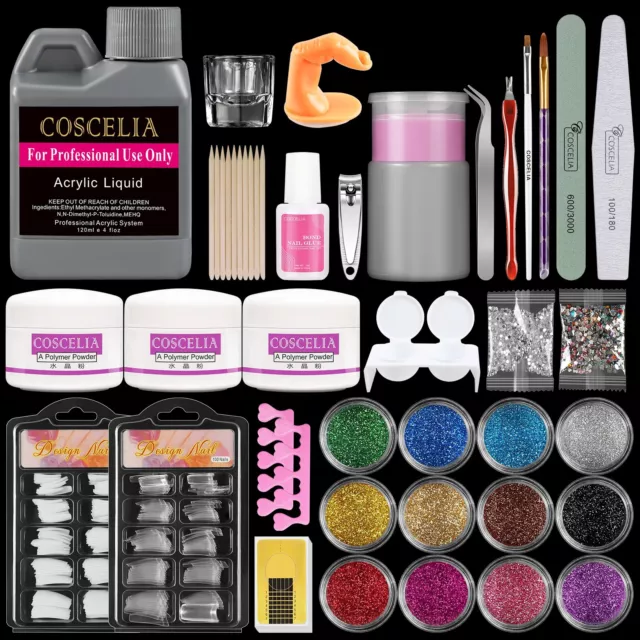 Acryl-Nagel-Set Nagel-Starter-Set mit Acryl-Pulver Flüssigmonomer-Nagelzubehör