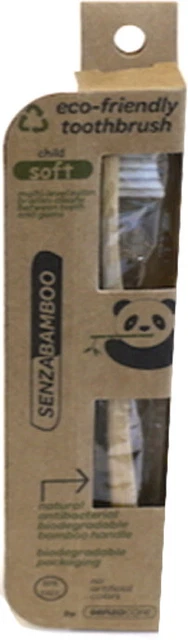 Cepillo de dientes suave bambú para niños de SENZACARE, 3 cepillos de dientes