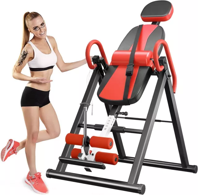 Adjustable Gravity Inversion Table Back Neck Pain Exercise Therapy Bench