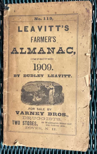 Leavitt's Farmers Almanac 1909 And Year book-Quack Medicine-Varney Bro Dover N H