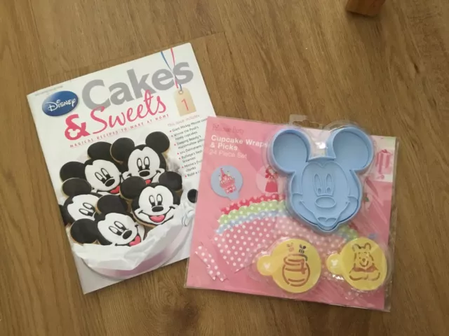 Eaglemoss Disney Cakes & Sweets Issue 1 With Mickey Cutter & 24 Pce Cupcake Set