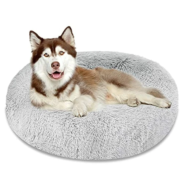 Calming Dog Bed Cat Bed Donut Cuddler, Anti Anxiety Dog Bed for Small Medium Lar