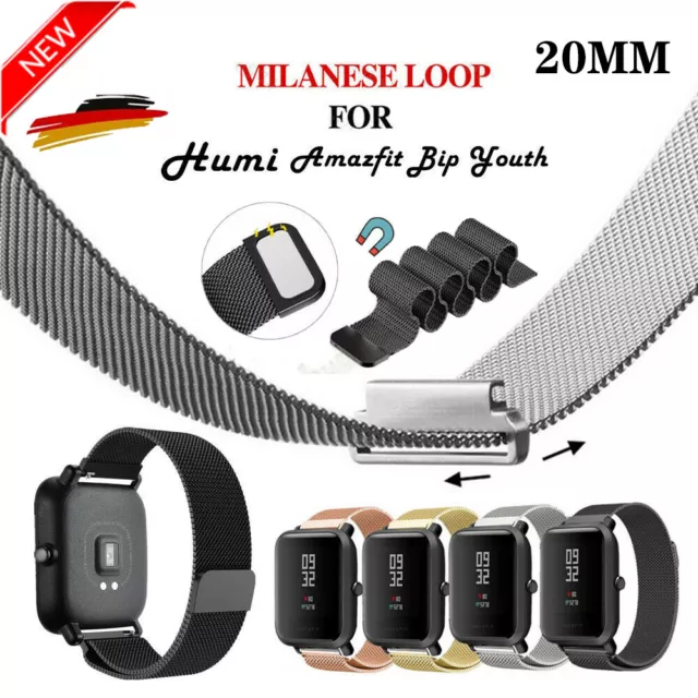 20mm Edelstahl Magnet Milanese Armband Für Huami Amazfit Bip U/S/Youth/GTS/Lite