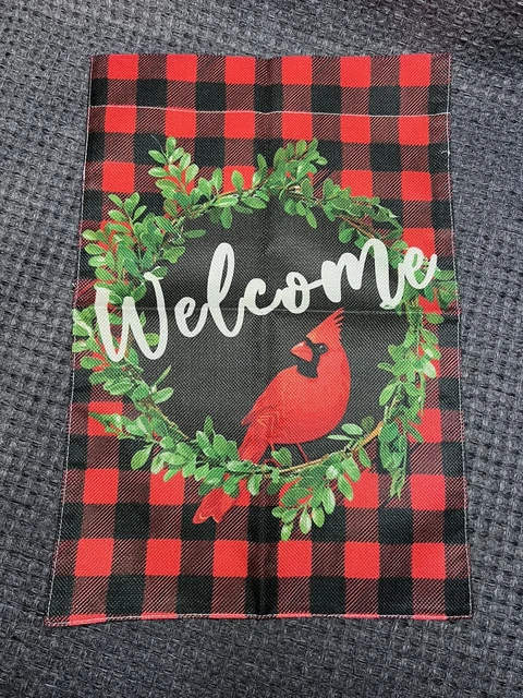 New Welcome Cardinal Garden Outdoor Flag 12" X 18" Double Sided