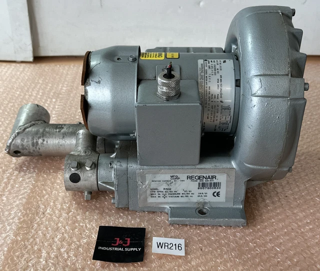 PREOWNED- Regenaire Regenerative Blower/Vacuum Pump CFM Open 60/50Hz FAST SHIP!