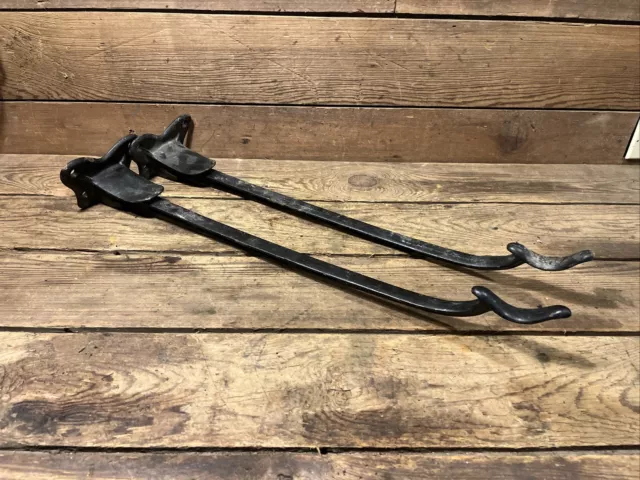 Antique Cast Iron Hook Horse Tack Harness Tool Wall Rack Holder Barn Racine Old