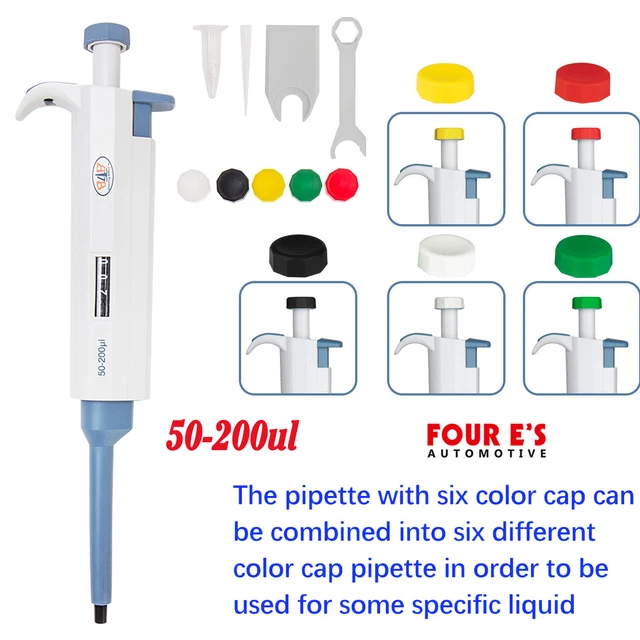 50-200ul Single Channel Pipette Micro Transfer Adjustable Volume Pipettor Lab