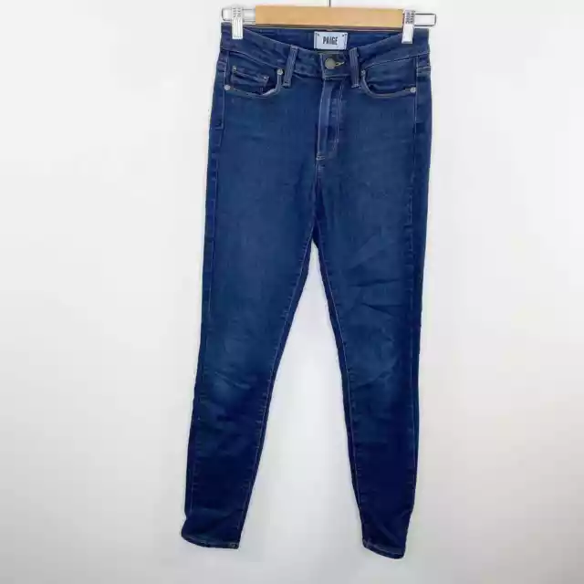 PAIGE Hoxton Ankle Dark Wash Blue Denim Skinny Jeans Women's Size 25