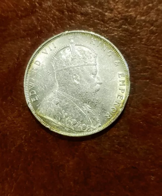 1907 Straits Colonies Dollar Edward VII ~ Frais Hors-Circulation ~ Voir Vidéo