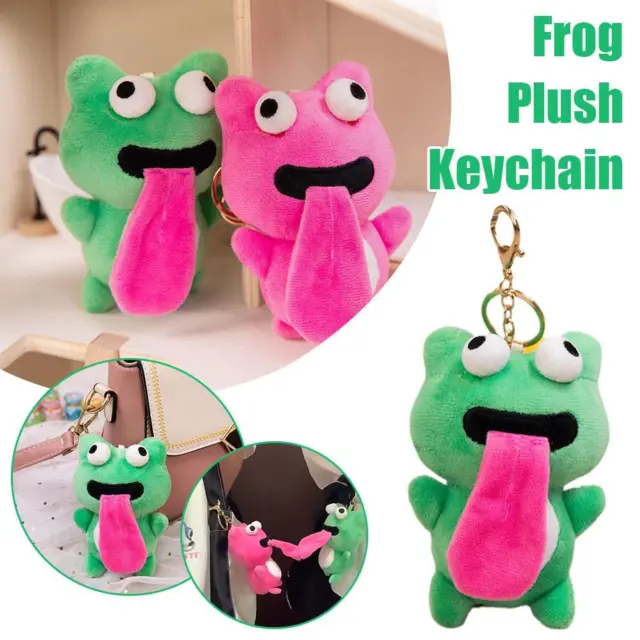 Lovely Plush Keychains Cute Frog Lucky Plush Doll Funny Gift Keychain H7B2