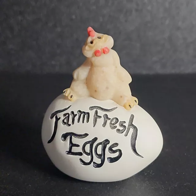 Quarry Critters 2 1/2" Calamity Chicken 2002 Mini Figurine Farm Fresh Eggs