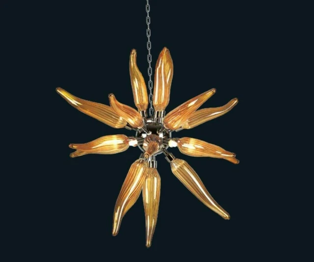 Magnifique Suspension Murano En Verre De Murano Fabriqué à La Main - Italie - Lampe Vintage Vénitienne Multicolore