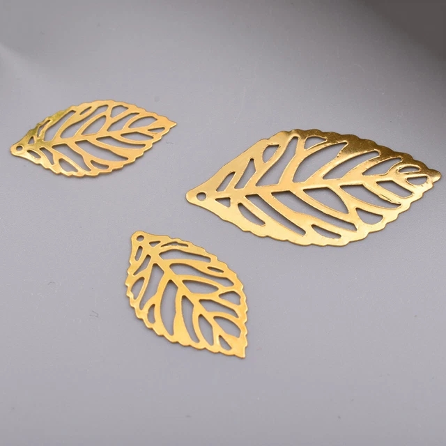 100x Blätter Metallrahmen Harz Guss Lünette Anhänger Hohl DIY Schmuck Bastel Art