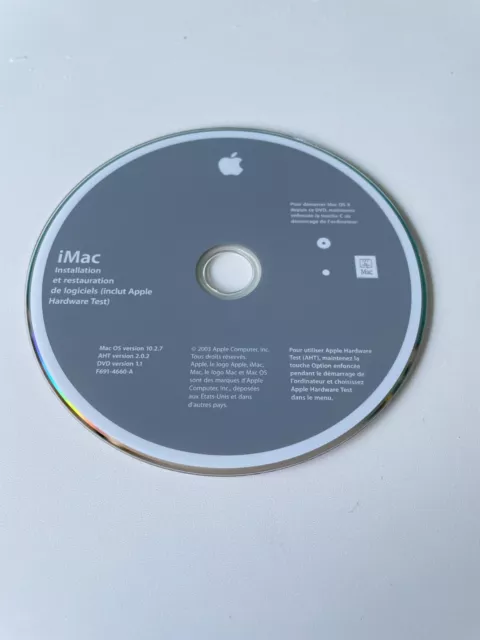 Apple Macos X Version 10.2.7 Jaguar (2003) For Imac G4 Included Hardware Test