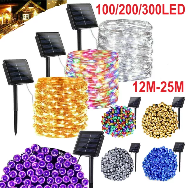 LED Solar Fairy String Lights Outdoor Garden Xmas Christmas Party Decor Wedding