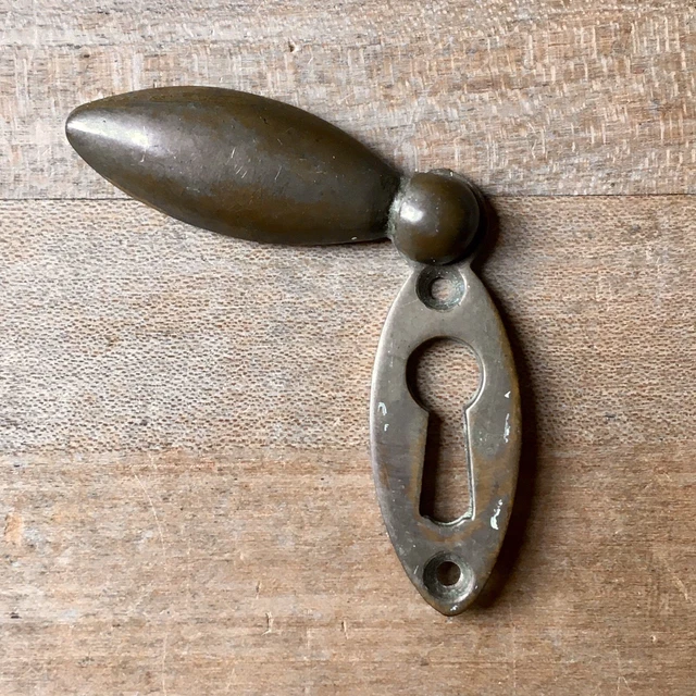 Victorian Escutcheon Keyhole Brass Antique Vintage Door Hardware Salvage Old