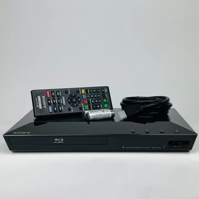Sony Bluray Disc DVD Player & WiFi Streaming BDP-S2100 With Remote & HDMI Cable