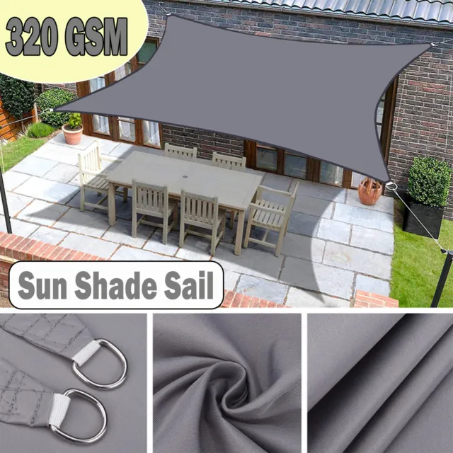 Rectangle Sun Shade Sail 98% UV Block 320GSM / 420D Extra Heavy Duty Shade Cloth
