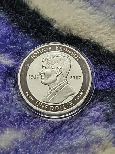 2017 British Virgin Island JFK 1oz. .999 Silver $1 BVI John F. Kennedy Silver