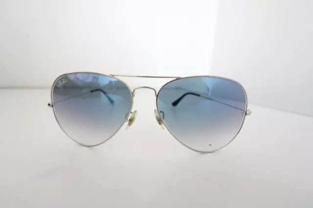 Ray Ban Aviator Large Unisex Sonnenbrille Silber/Blau RB3025 Sehr guter Zustand