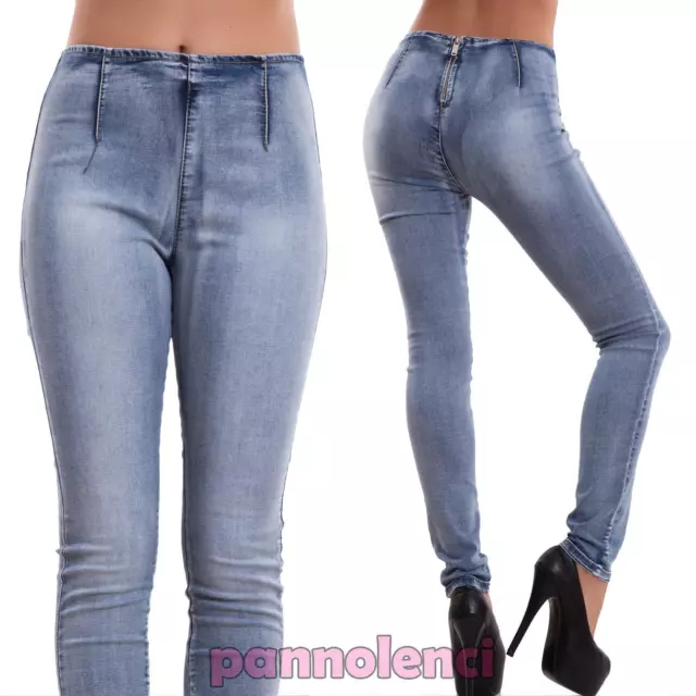 Jeggings donna jeans pantaloni skinny sigaretta elastici slim sexy nuovi R033