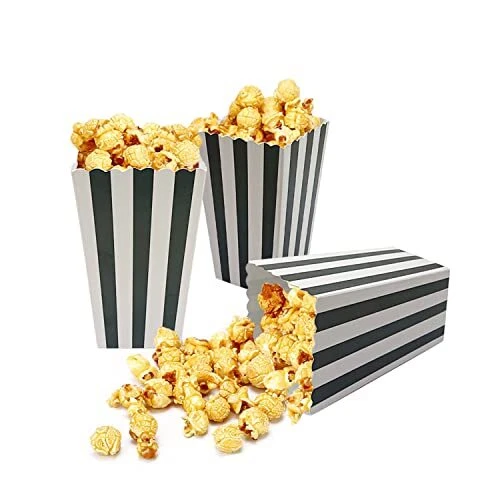 24 Pcs Popcorn Boxes Mini Paper Popcorn Box Cardboard Popcorn Container for P...
