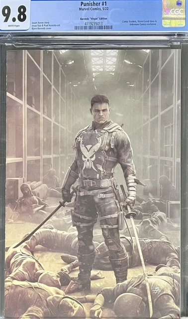 * PUNISHER #1 💀 CGC 9.8 * Barends Virgin Exclusive Variant * Ninja Cover Key *