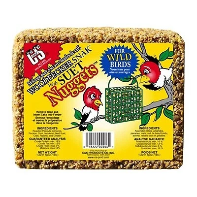 Pastel de comida pájaro pájaro carpintero con pepitas de gamuza, 2,4 libras. -06206