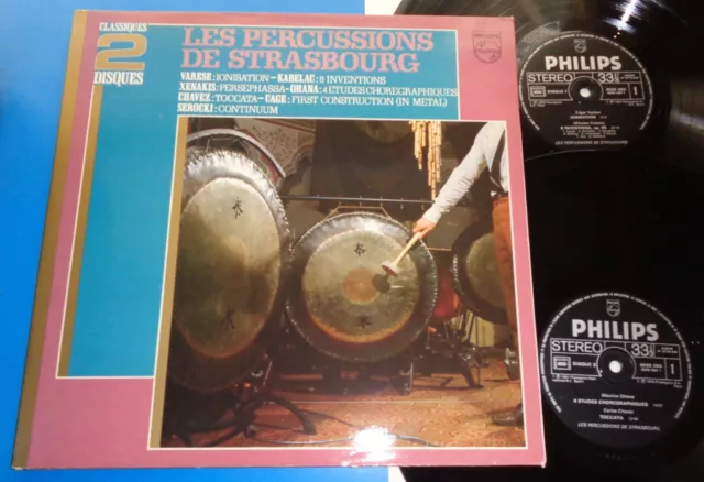 Les Percussions de Strasbourg VARESE/XENAKIS/CHAVEZ/CAGE - Philips 2 LP 6718 040