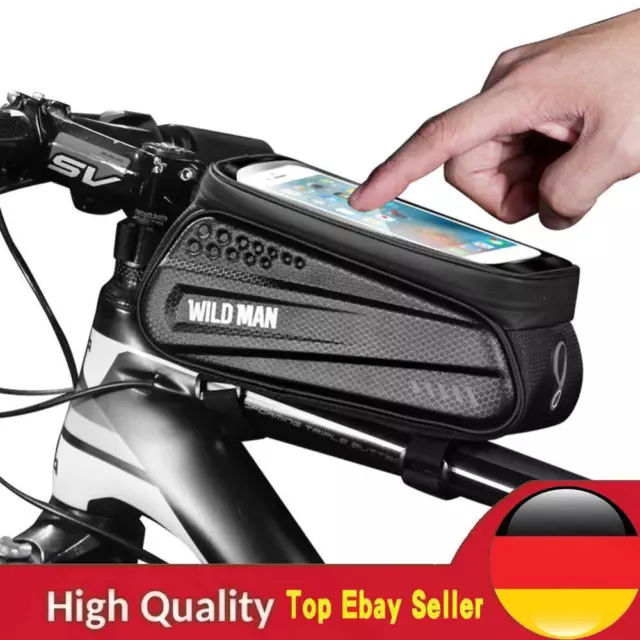 WILD MAN Hard Shell MTB Bike Bags Waterproof Touch Screen Top Tube Phone Case