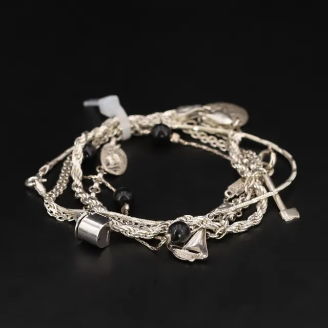 Sterling Silver - Lot of 5 Assorted Rope Bismark Snake Chain Bracelets - 19.5g