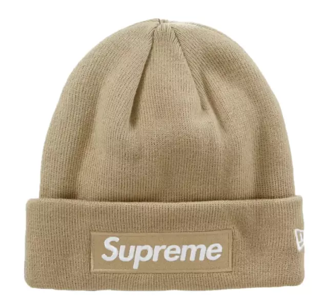 Supreme New Era Box Logo Beanie (FW23) Dark Sand